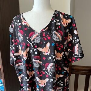 Rudolph the Red Nosed Reindeer and Santa Rankin Bass Xmas Medical or Vet Scrubs